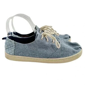 Toms kids size 4.5 blue denim lace up sneakers